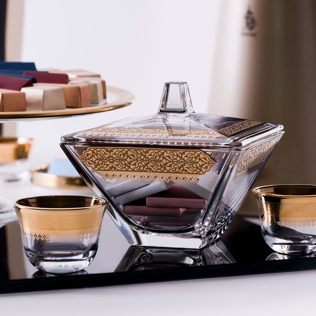 Dimlaj Cordoba Serving Bowl and Lid (Gold) - Premium Serving Bowls from Cordoba By Dimlaj - Just $500! 