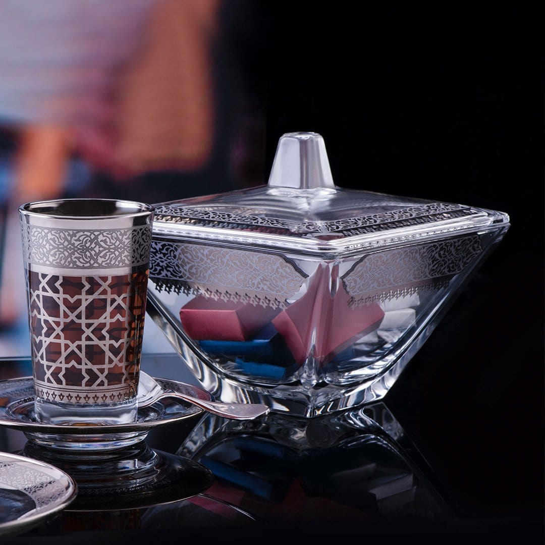 Dimlaj Cordoba Serving Bowl and Lid (Platinum) - Premium Serving Bowls from Cordoba By Dimlaj - Just $325! 