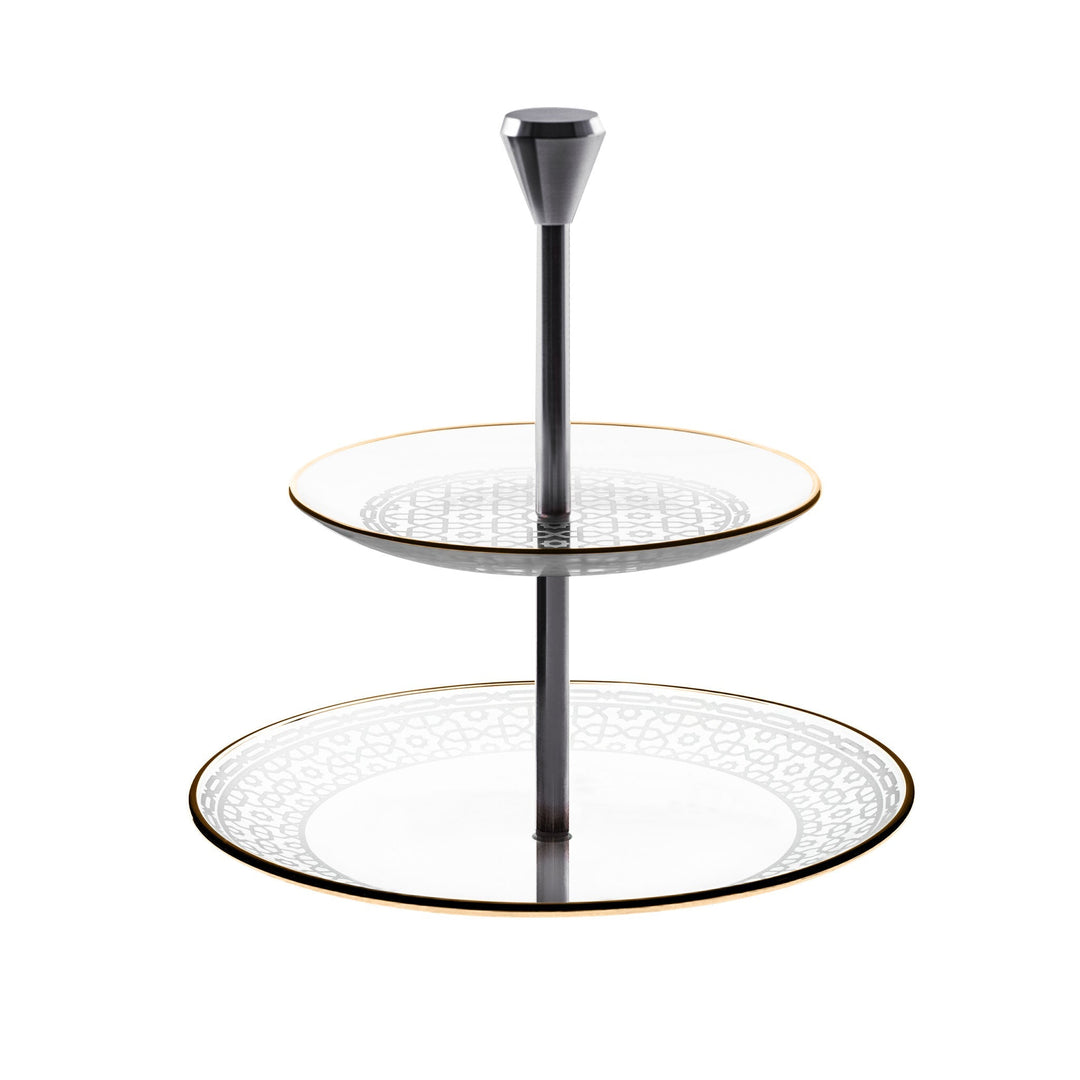 Dimlaj Ivory 2 Tiered Tray (Gold) - Premium Stands from Ivory By Dimlaj - Just $275! 