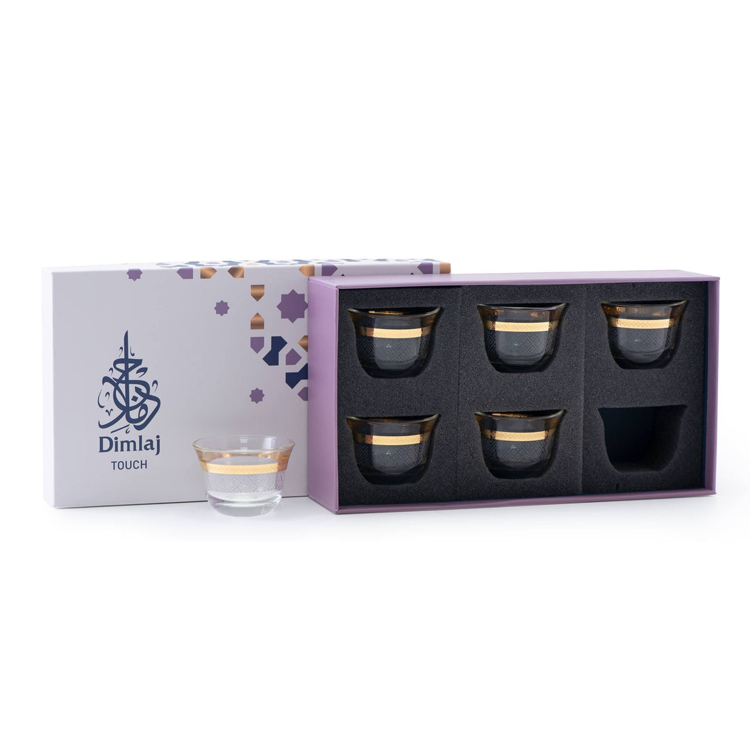 Dimlaj Touch Crown Set of 6 Pcs Cawa Cups Gold - Premium Cawa Cups from Crown By Dimlaj - Just $120! 