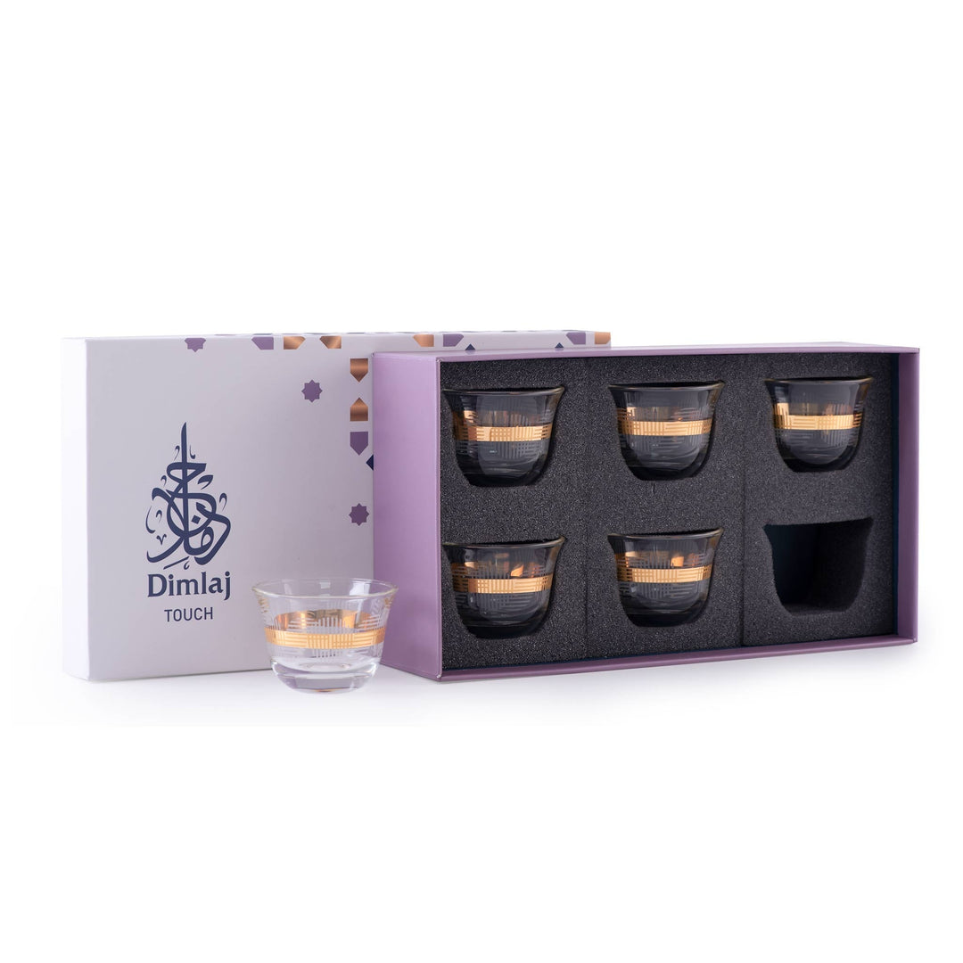 Dimlaj Touch Luna Set of 6 Pcs Cawa Cups (Gold) - Premium Cawa Cups from Luna By Dimlaj - Just $130! 