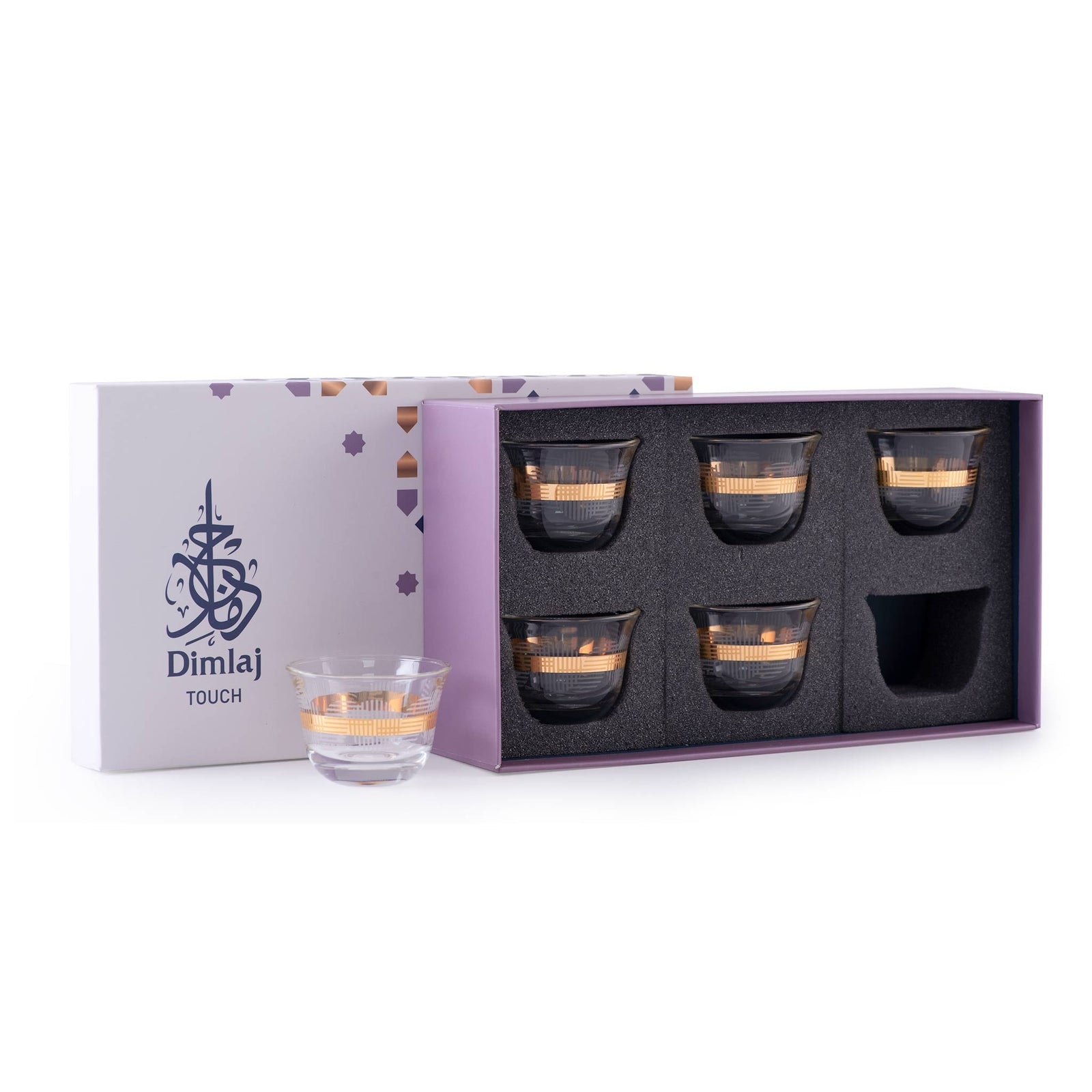Dimlaj Touch Luna Set of 6 Pcs Cawa Cups (Gold) - Premium Cawa Cups from Luna By Dimlaj - Just $135! 