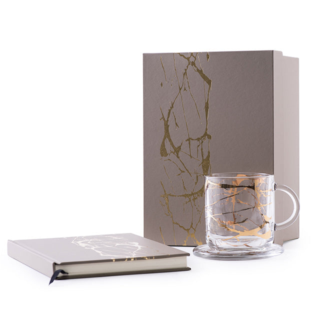 Dimlaj Quartz Special Mug, Saucer and Notebook Set - Premium Notebook from Dimlaj Touch - Just $160! 