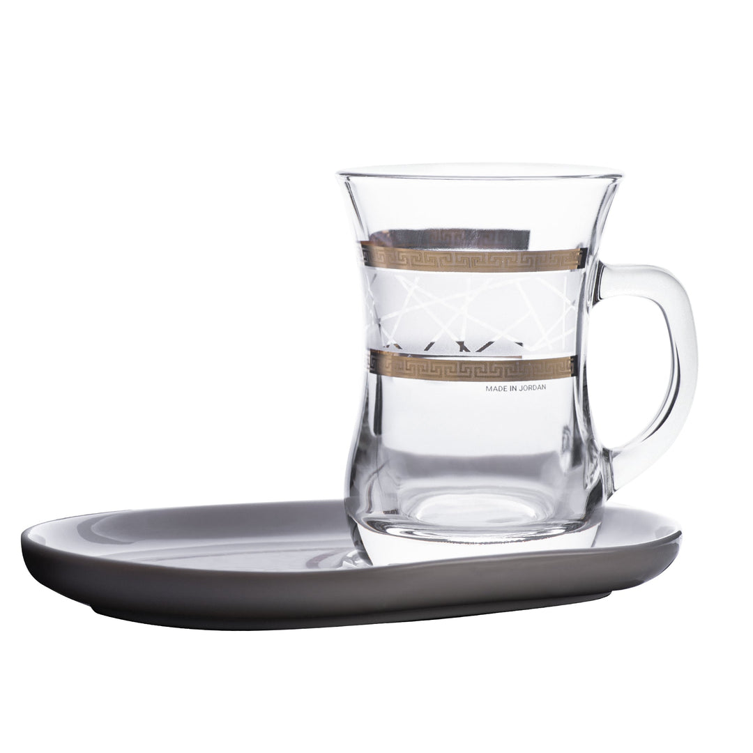 Dimlaj Touch Elena Set of 2 Pcs Mugs and Saucers (Gold) - Premium Mugs from Elena By Dimlaj - Just $90! 