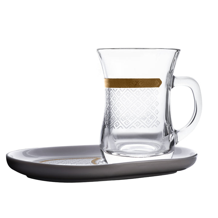 Dimlaj Touch Crown Set of 4 Pcs Mugs and Saucers Gold - Premium Mugs from Crown By Dimlaj - Just $110! 