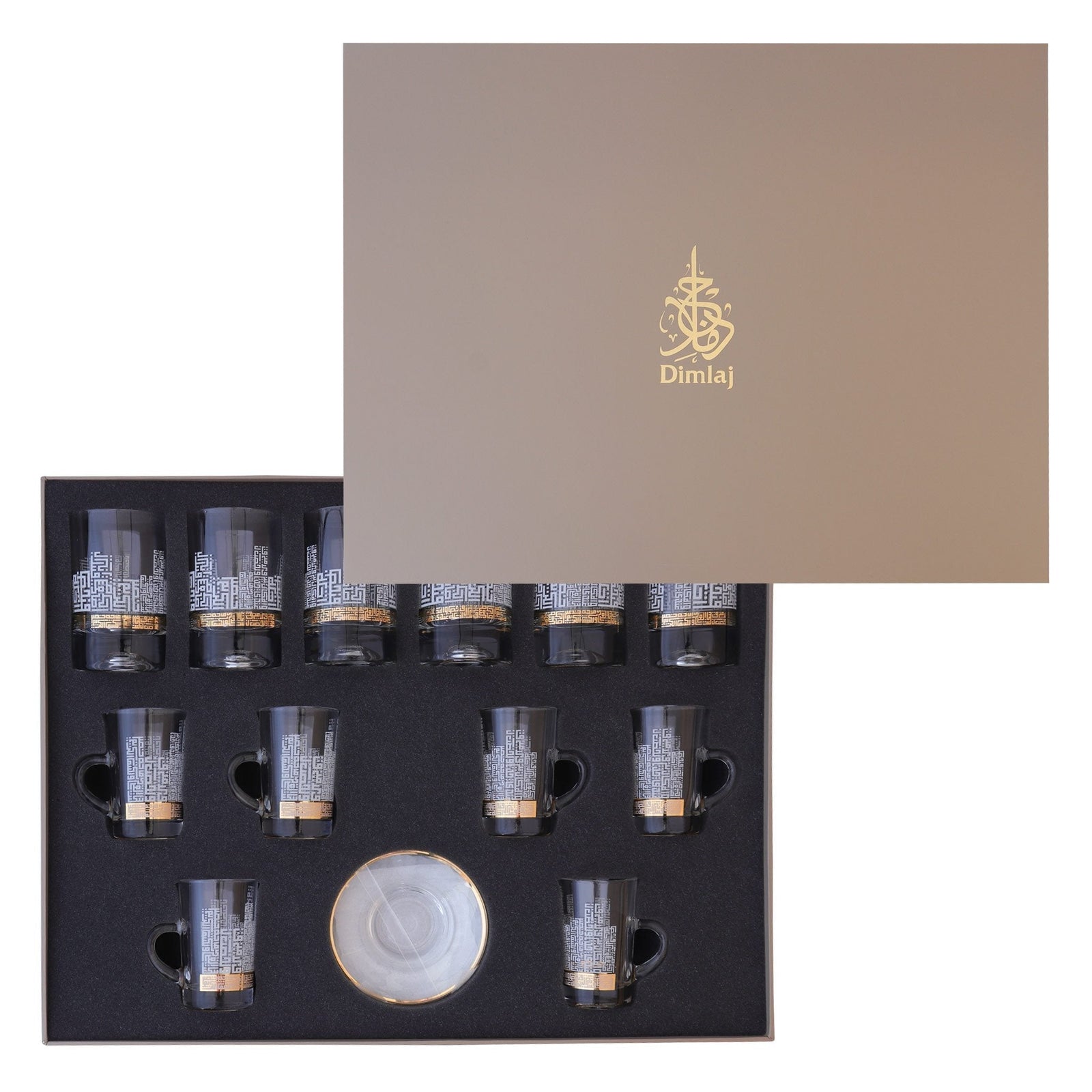 Dimlaj Abraj Set of 18 Pcs Assorted Drinkware Gold - Premium Special Sets from Abraj By Dimlaj - Just $315! 