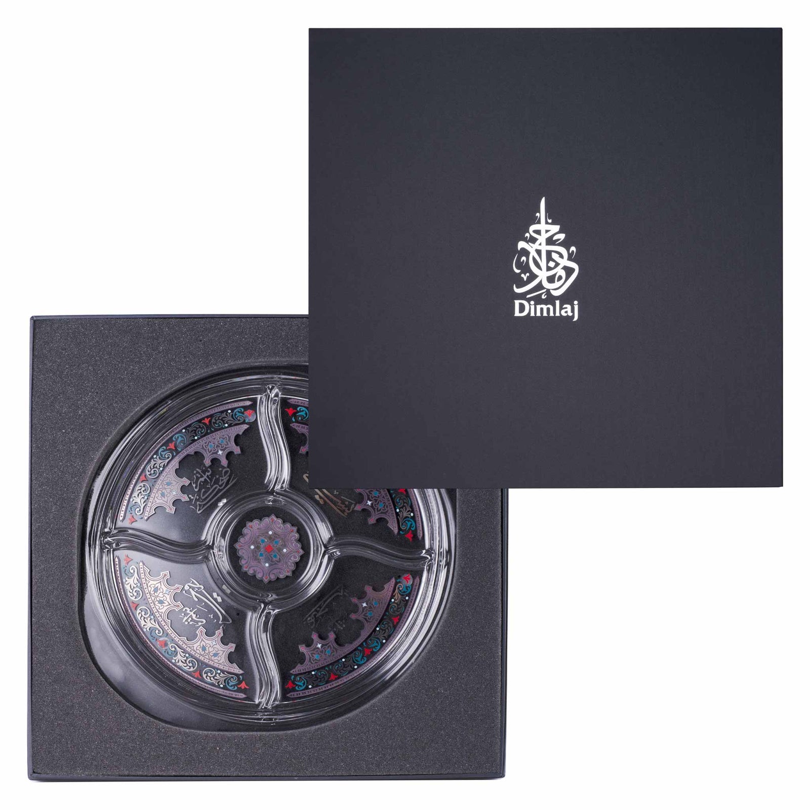 Dimlaj Suroor Divider Plate (Platinum) - Premium Glass Plates from Suroor By Dimlaj - Just $315! 