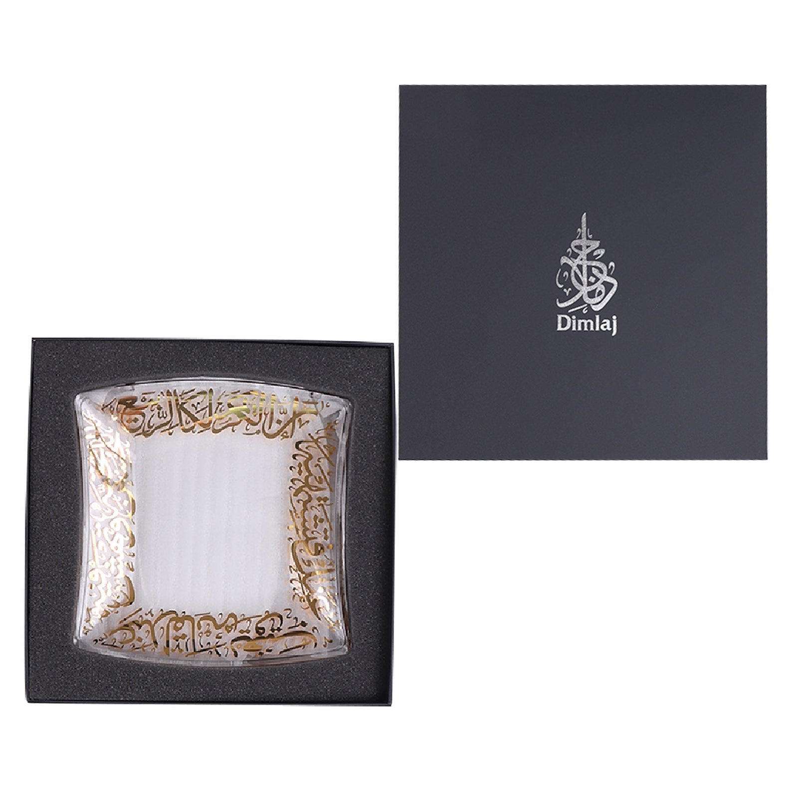 Dimlaj Kareem Set of 6 Pcs Serving Plates (Gold) - Premium Glass Plates from Kareem By Dimlaj - Just $315! 