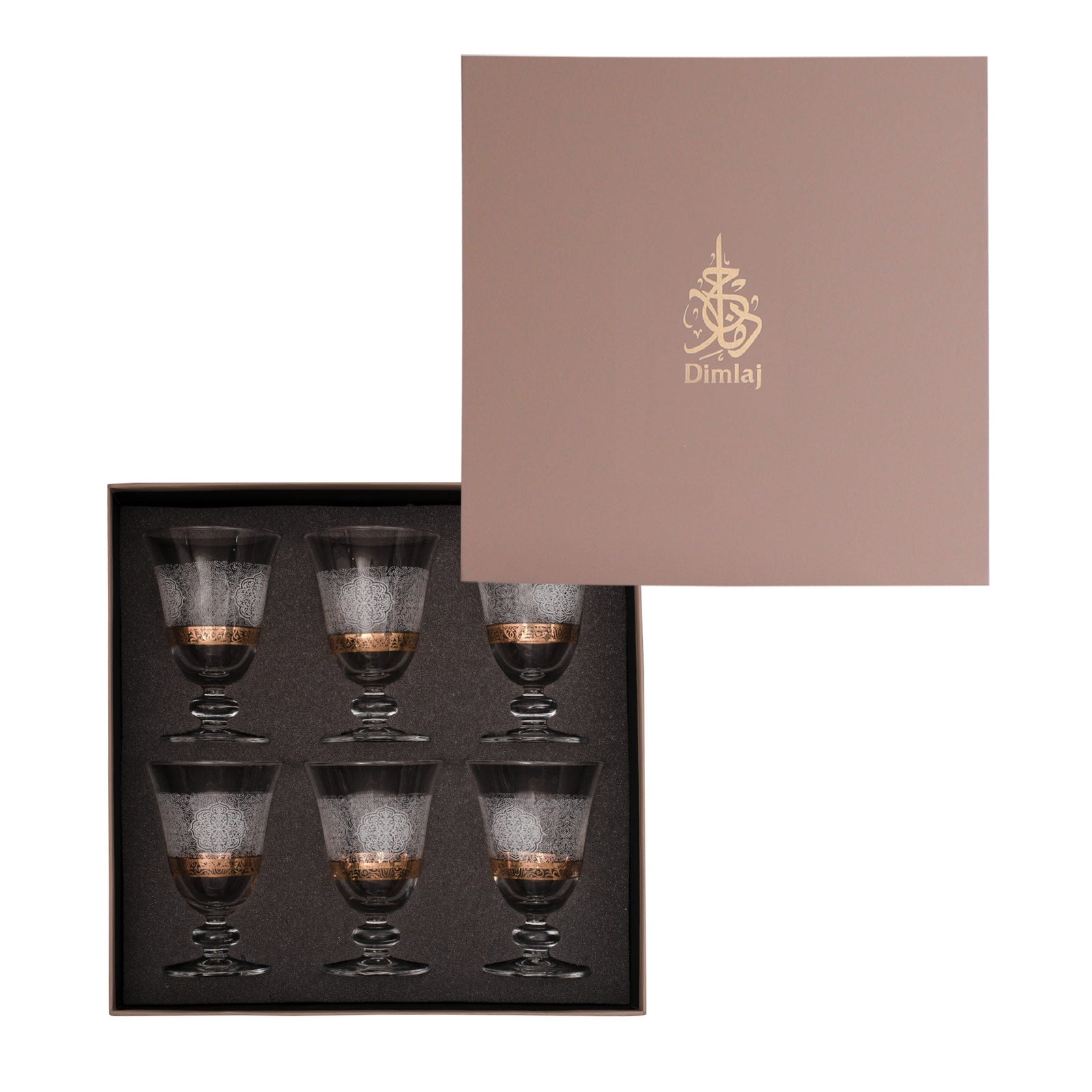 Dimlaj Massar Set of 6 Pcs Goblet Stems (Gold) - Premium Goblet Stemware from Massar By Dimlaj - Just $210! 