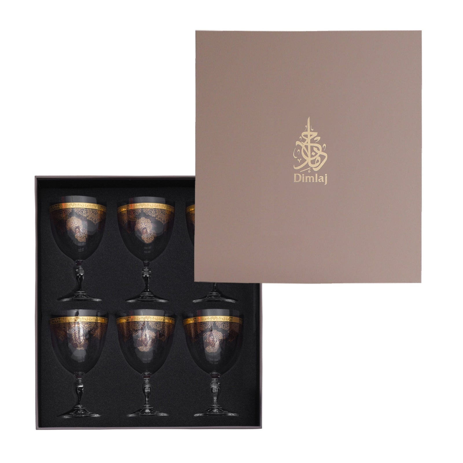 Dimlaj Selena Set of 6 Pcs Flute Stems (Gold & Pink) - Premium Flute Stemware from Selena By Dimlaj - Just $212! 