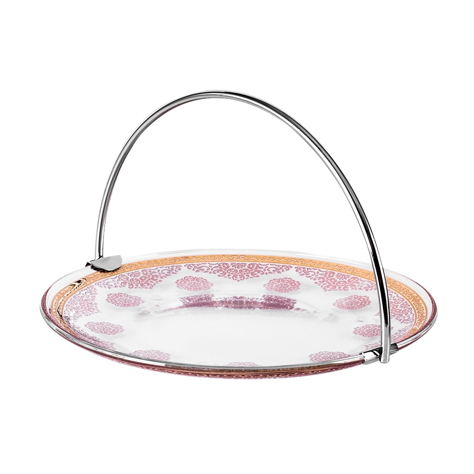 Dimlaj Selena Serving Tray with Handle (Gold & Pink) - Premium Seving Tray from Selena By Dimlaj - Just $168! 