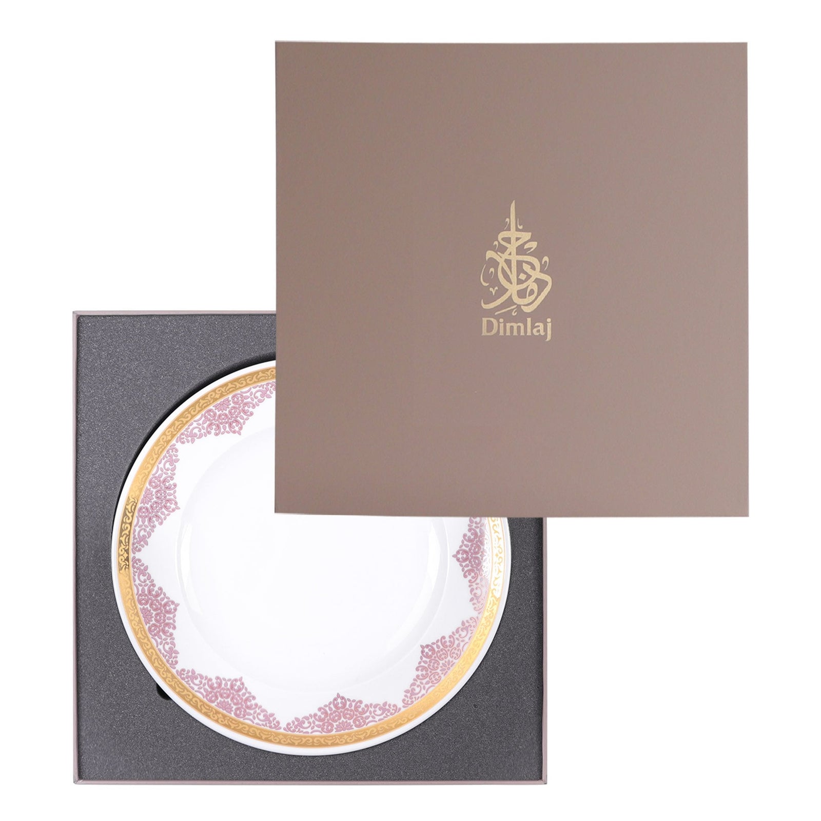 Dimlaj Selena Large Round Charger Plate (Gold & Pink) - Premium Porcelain Plates from Selena By Dimlaj - Just $168! 