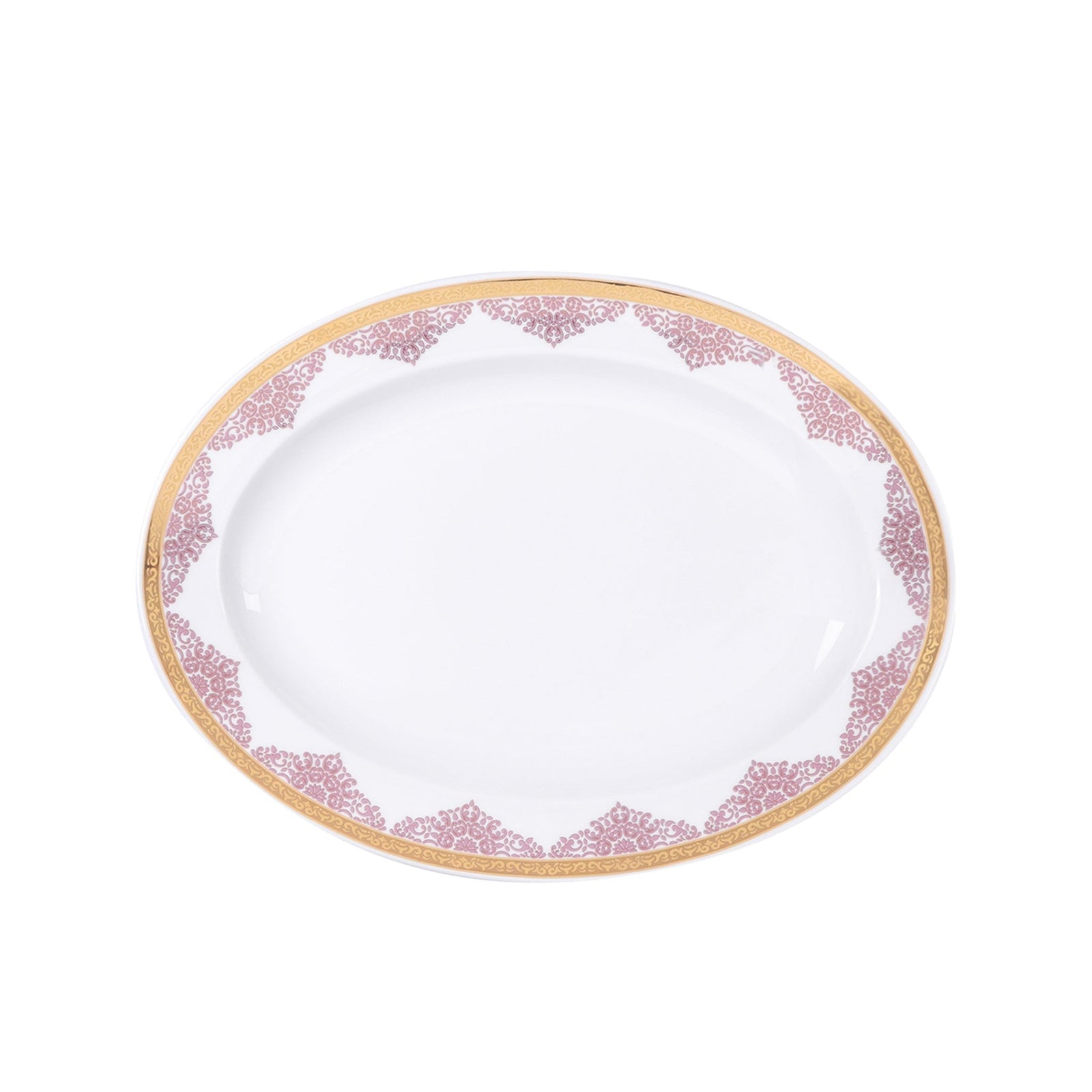 Dimlaj Selena Large Oval Charger Plate (Gold & Pink) - Premium Porcelain Plates from Selena By Dimlaj - Just $188! 