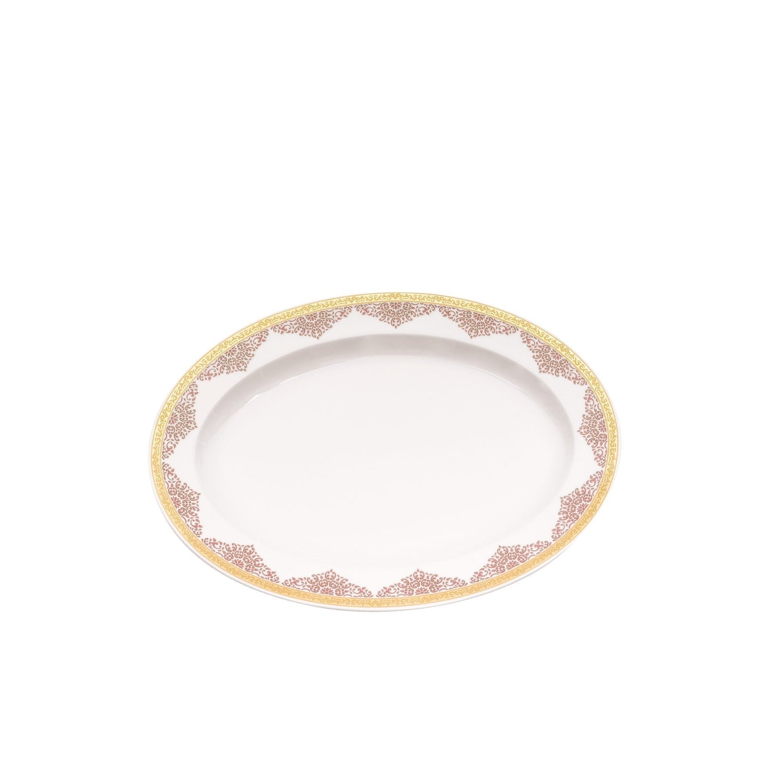 Dimlaj Selena Medium Oval Plate (Gold & Pink) - Premium Porcelain Plates from Selena By Dimlaj - Just $188! 