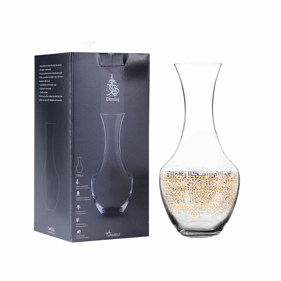 Dimlaj Shafa Crystal Decanter 1.5L (Gold) - Premium Jugs from Shafa By Dimlaj - Just $185! 