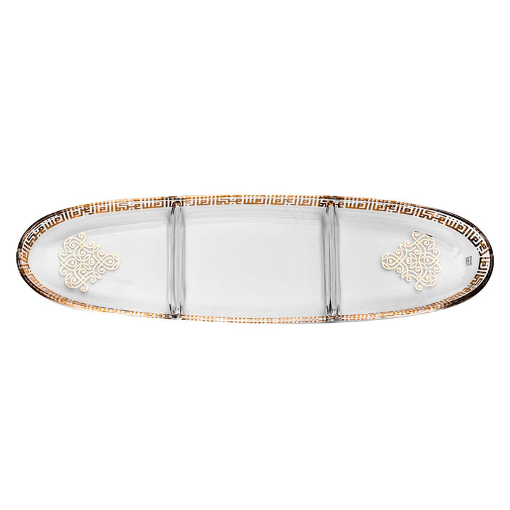 Dimlaj Shafa Large Oval Plate (Gold) - Premium Glass Plates from Shafa By Dimlaj - Just $160! 