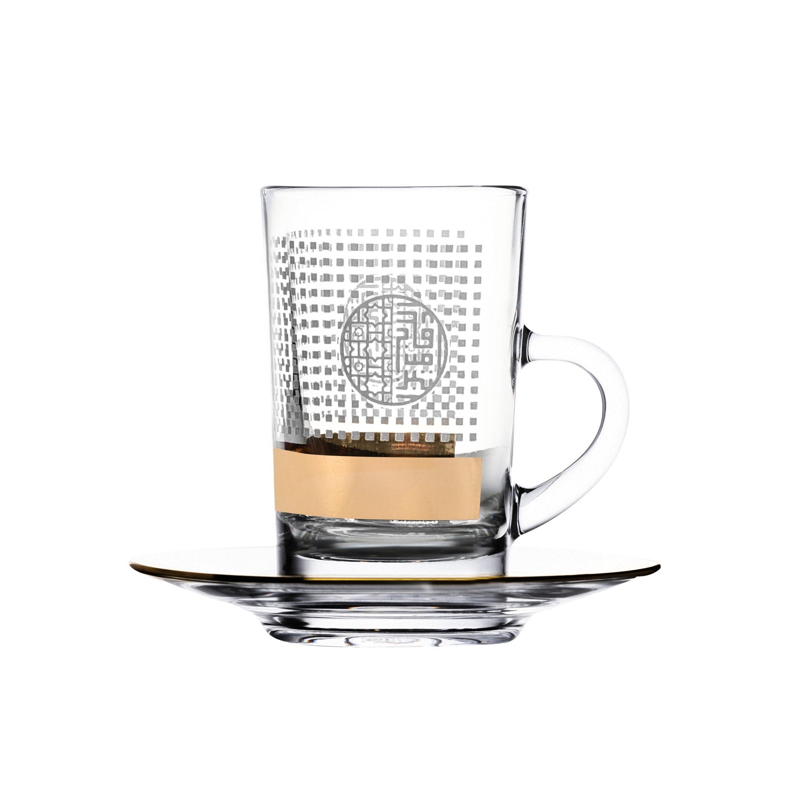 Dimlaj Havana Set of 6 Pcs Tea Istikanas and Saucers (Gold) - Premium Tea Istikans With Handle from Havana By Dimlaj - Just $200! 