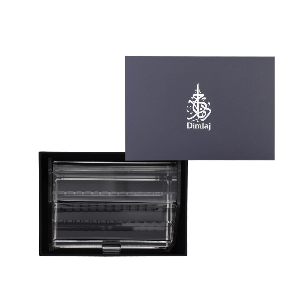 Dimlaj Thuluth 2 Tiered Accessories Box (Engraved Acrylic) - Premium Stands from Thuluth By Dimlaj - Just $265! 