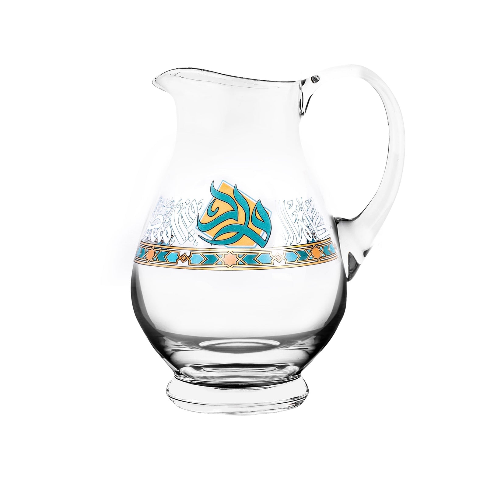 Dimlaj Wurood Crystal Jug with Handle (Gold & Green) - Premium Jugs from Wurood By Dimlaj - Just $285! 
