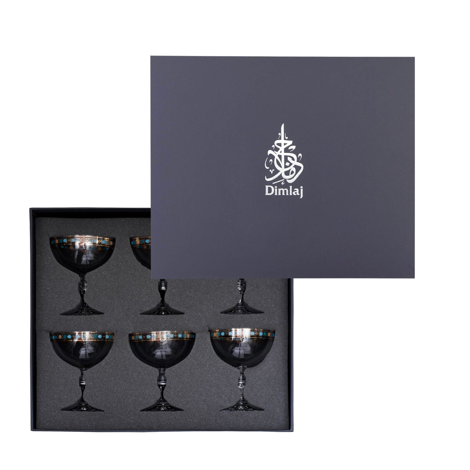 Dimlaj Wurood Set of 6 Pcs Ice-Cream Cups (Gold & Green) - Premium Ice-Cream Cups from Wurood By Dimlaj - Just $265! 