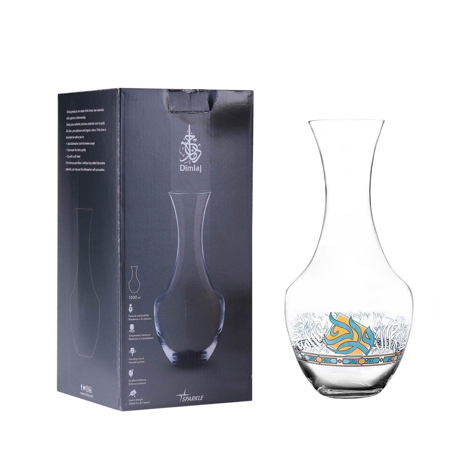 Dimlaj Wurood Crystal Decanter (Gold & Green) - Premium Decanters from Wurood By Dimlaj - Just $180! 
