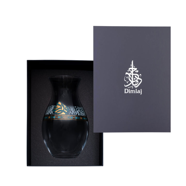 Dimlaj Wurood Crystal Vase (Gold & Green) - Premium Vases from Wurood By Dimlaj - Just $144! 