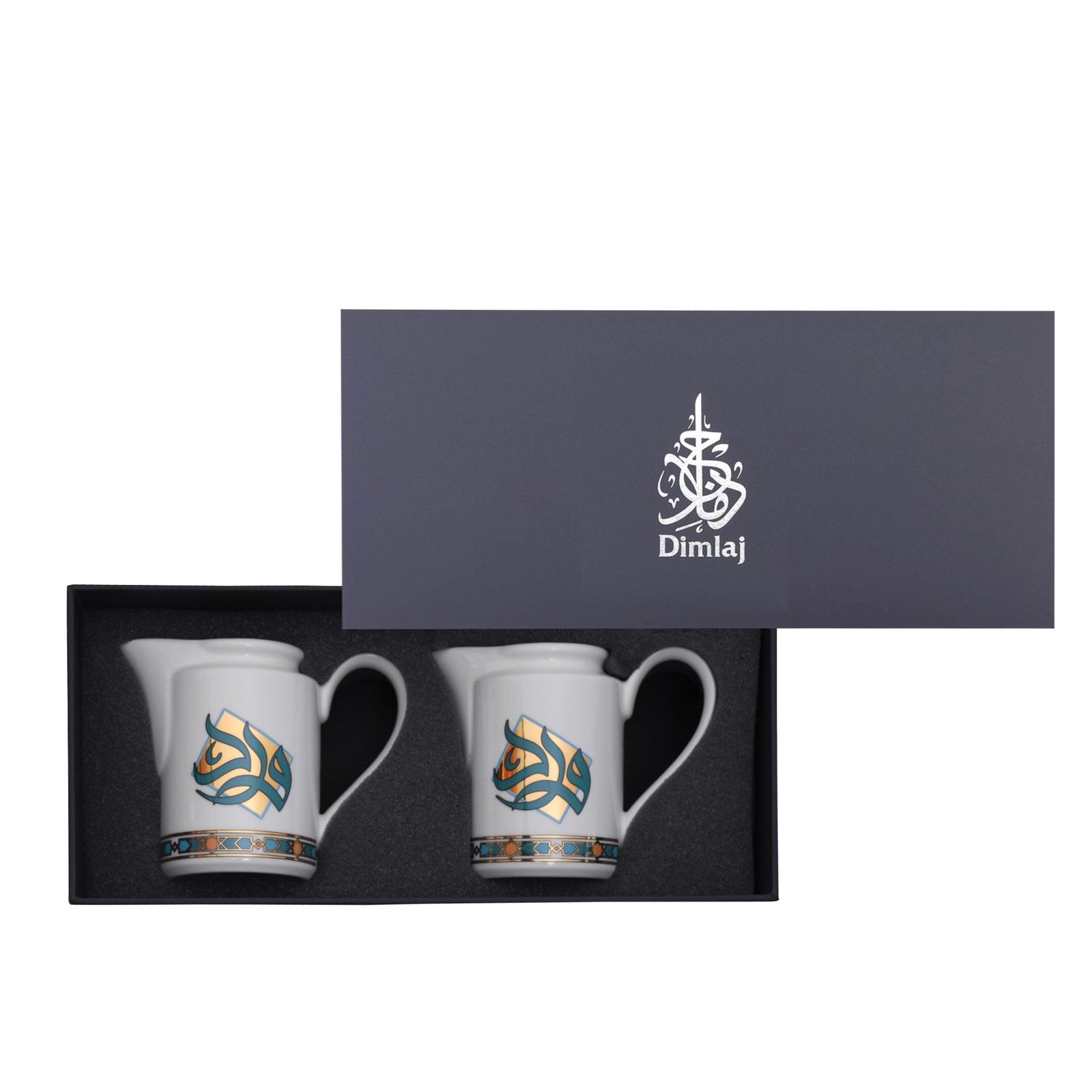 Dimlaj Wurood Set of 2 Pcs Small Milk Pots (Gold & Green) - Premium Milk Pots from Wurood By Dimlaj - Just $185! 