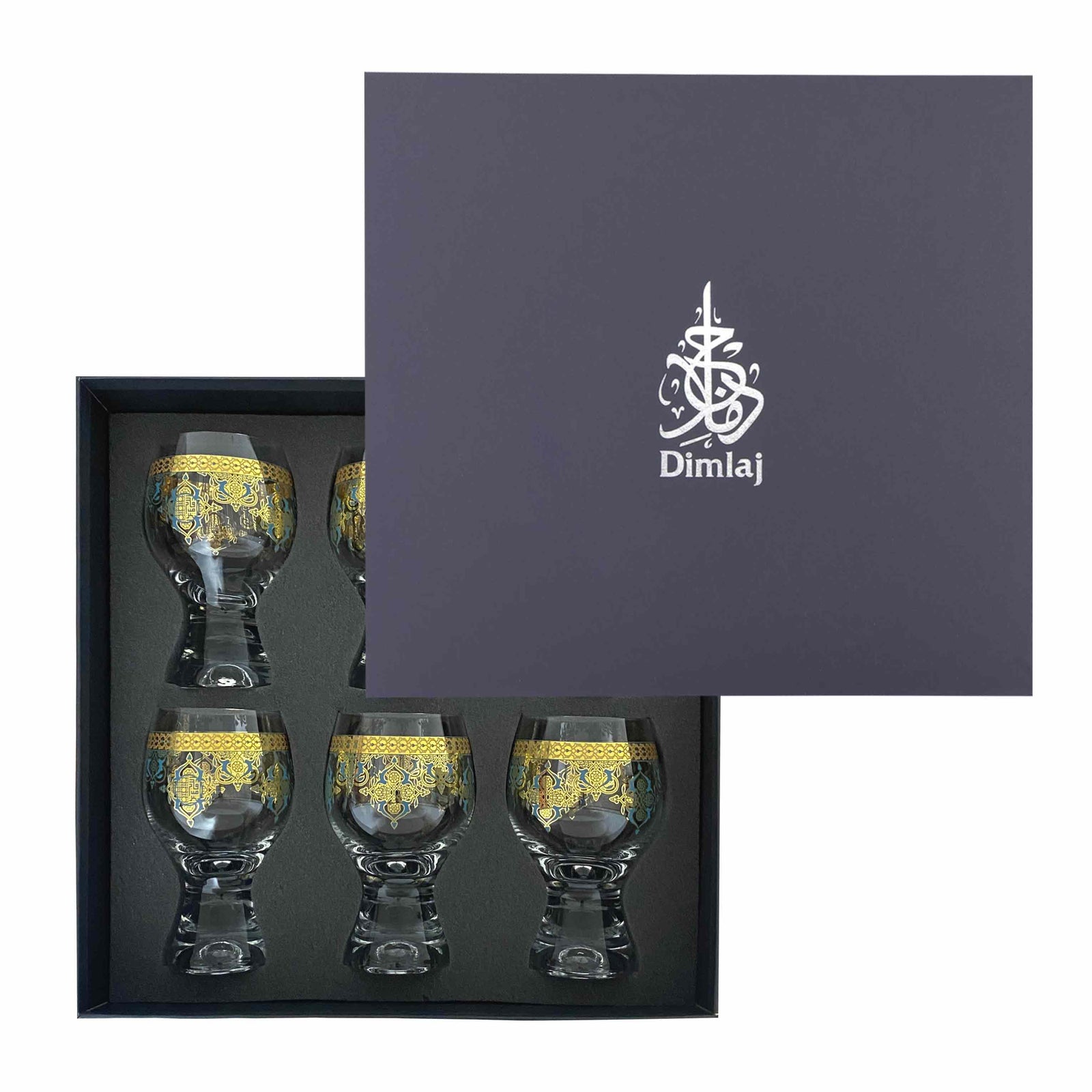 Dimlaj Rayhan Set of 6 Pcs Goblet Stems (Gold) - Premium Goblet Stemware from Rayhan By Dimlaj - Just $265! 