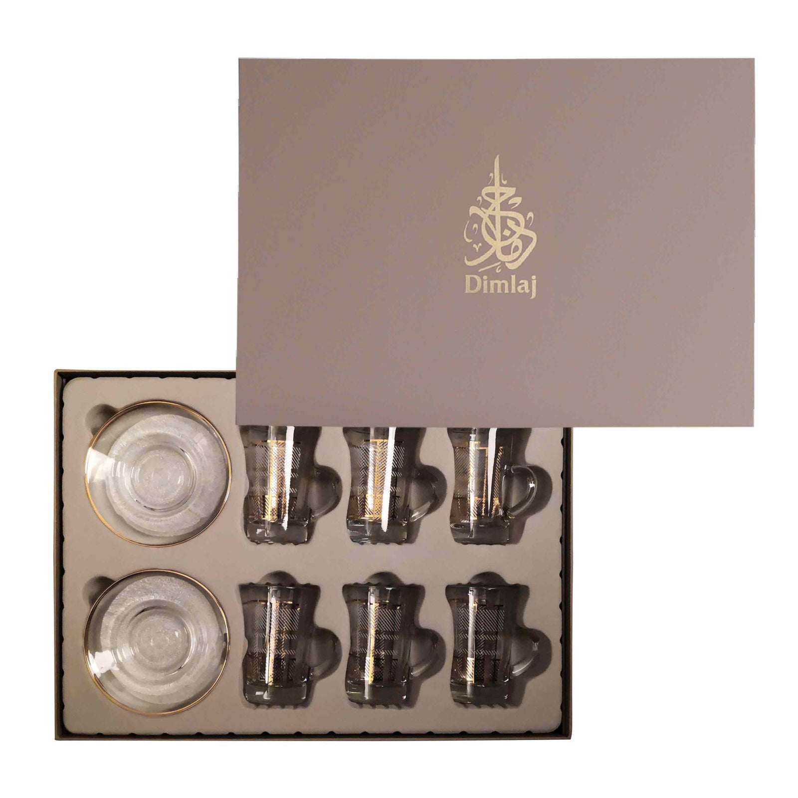 Dimlaj Legacy Set of 6 Pcs Tea Cups and Saucers Gold - Premium Tea Istikans With Handle from Legacy By Dimlaj - Just $210! 