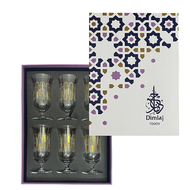 Dimlaj Touch  Basalt Set of 6 Pcs Stemwares Gold - Premium Goblets from Dimlaj Touch - Just $135! 