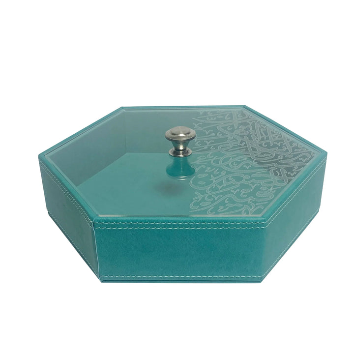 Dimlaj Kareem Leather Box (Turquoise) - Premium Table Accessories from Kareem By Dimlaj - Just $210! 