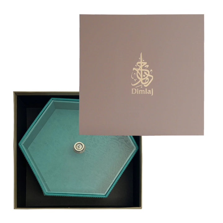 Dimlaj Kareem Leather Box (Turquoise) - Premium Table Accessories from Kareem By Dimlaj - Just $210! 