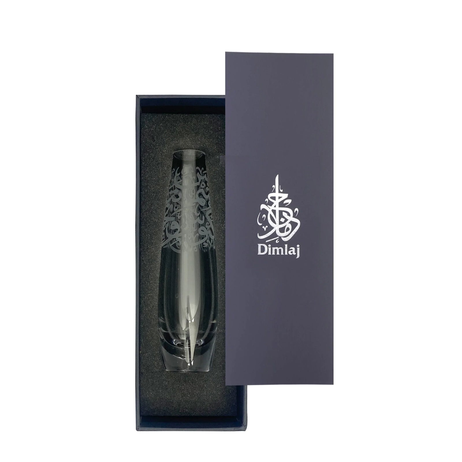 Dimlaj Thuluth Crystal Vase (Engraved) - Premium Vases from Thuluth By Dimlaj - Just $370! 