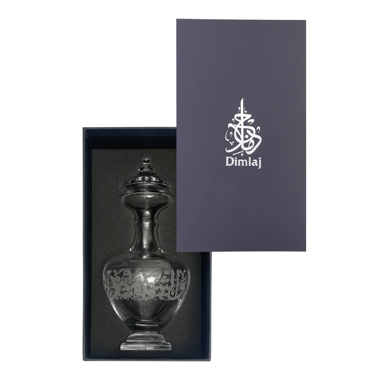 Dimlaj Thuluth Crystal Carafe with Lid (Engraved) - Premium Jugs from Thuluth By Dimlaj - Just $420! 