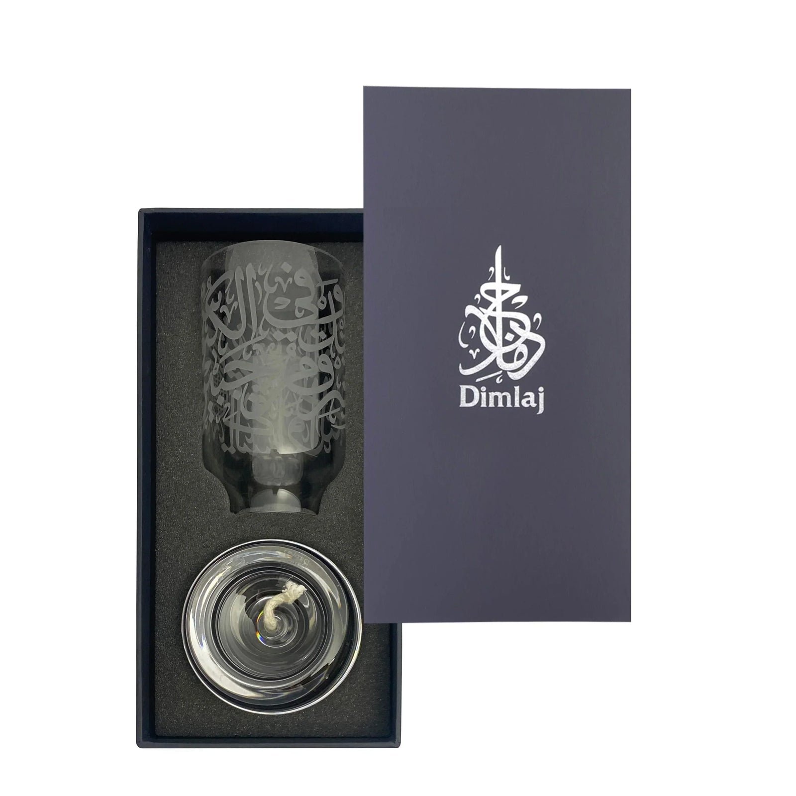Dimlaj Thuluth Crystal Lantern Light (Engraved) - Premium Table Accessories from Thuluth By Dimlaj - Just $725! 