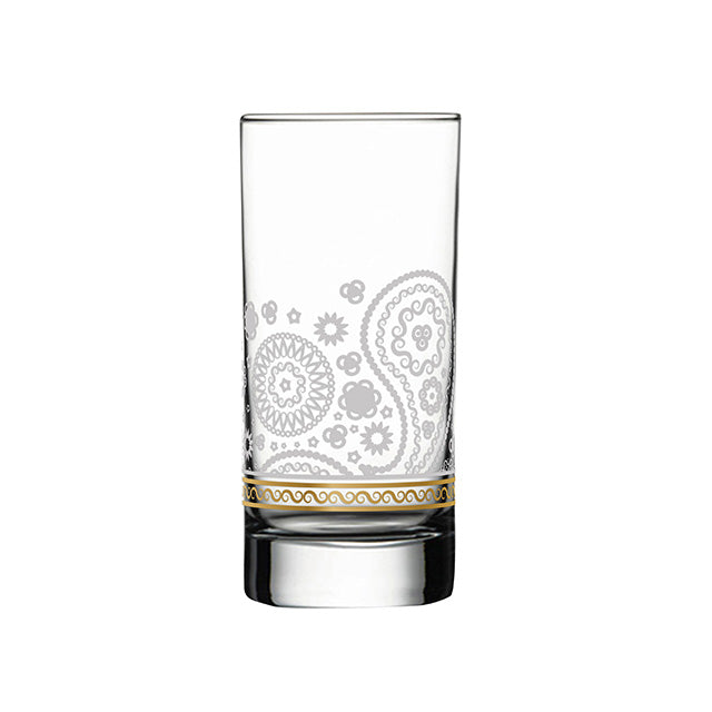 Dimlaj Touch Paisley Set of 6 Pcs Long Tumblers Gold - Premium Tumblers from Paisley By Dimlaj - Just $135! 