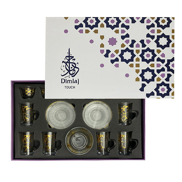 Dimlaj Touch Quartz Set of 19 Pcs Assorted Drinkware (Gold) - Premium Gift Sets from Quartz By Dimlaj - Just $175! 