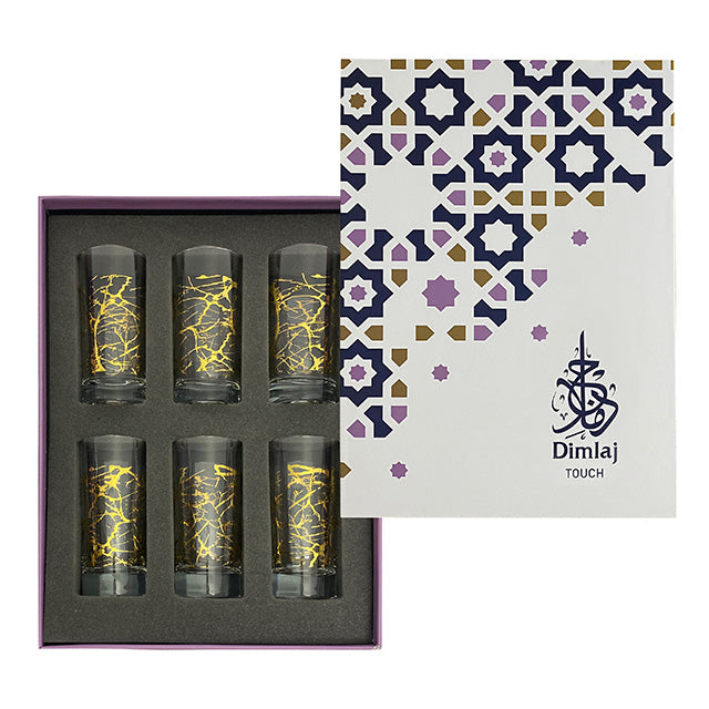 Dimlaj Touch Quartz Set of 6 Pcs Long Tumblers Gold - Premium Tumblers from Dimlaj Touch - Just $135! 