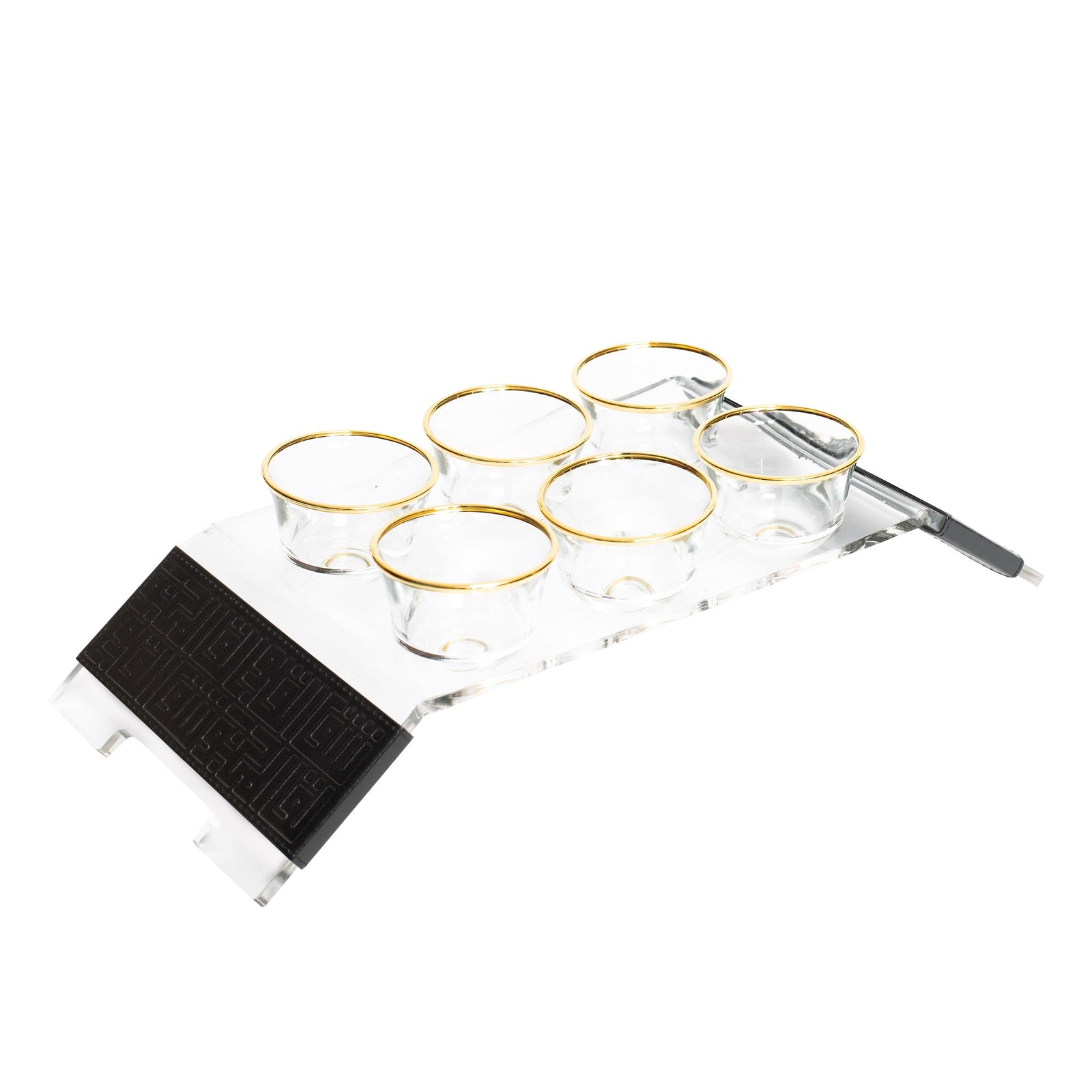Dimlaj Shafa Acrylic Coffee stand & Cawa Cups (Onyx) - Premium Table Accessories from Shafa By Dimlaj - Just $235! 