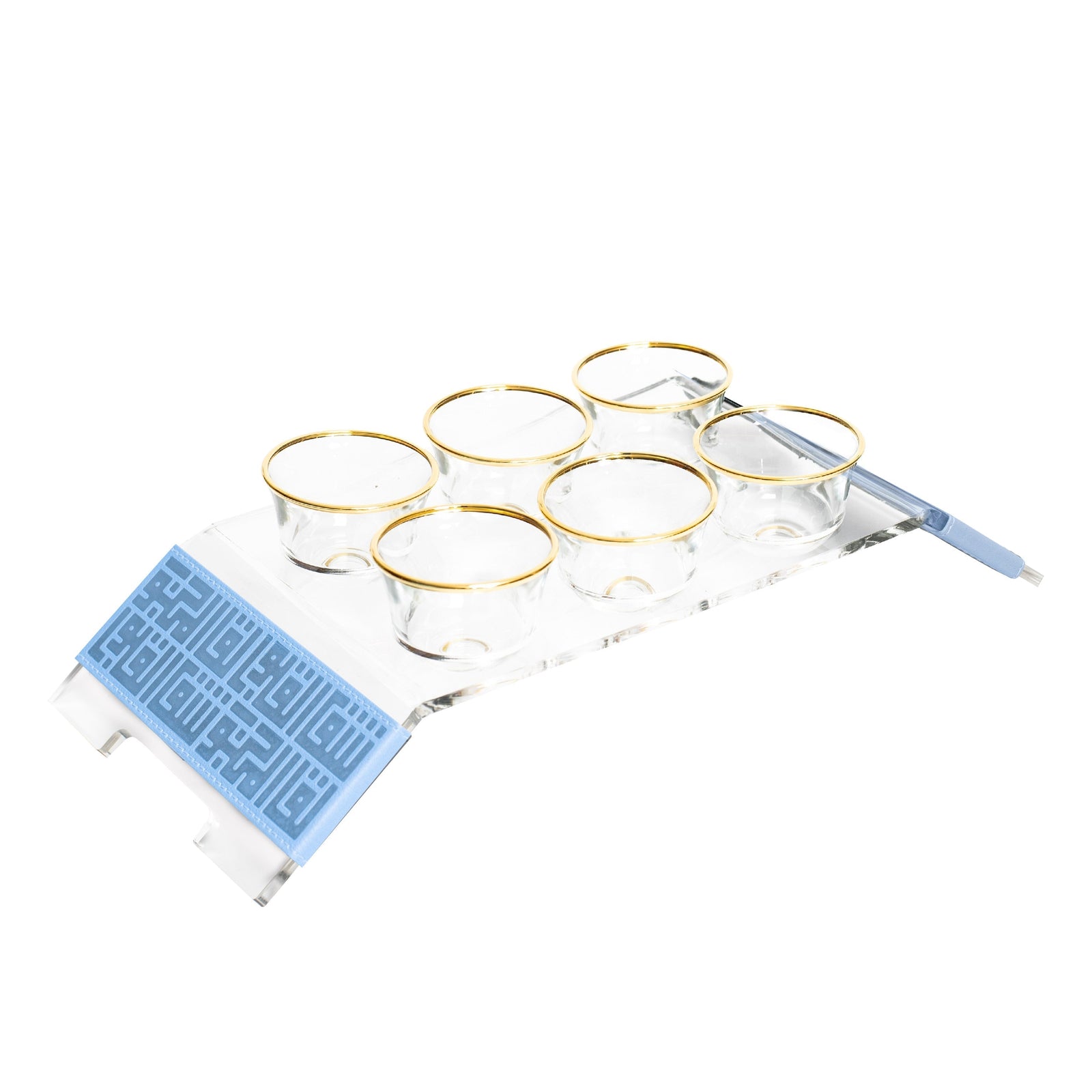 Dimlaj Shafa Acrylic Coffee stand & Cawa Cups (Pastel Blue) - Premium Table Accessories from Shafa By Dimlaj - Just $235! 