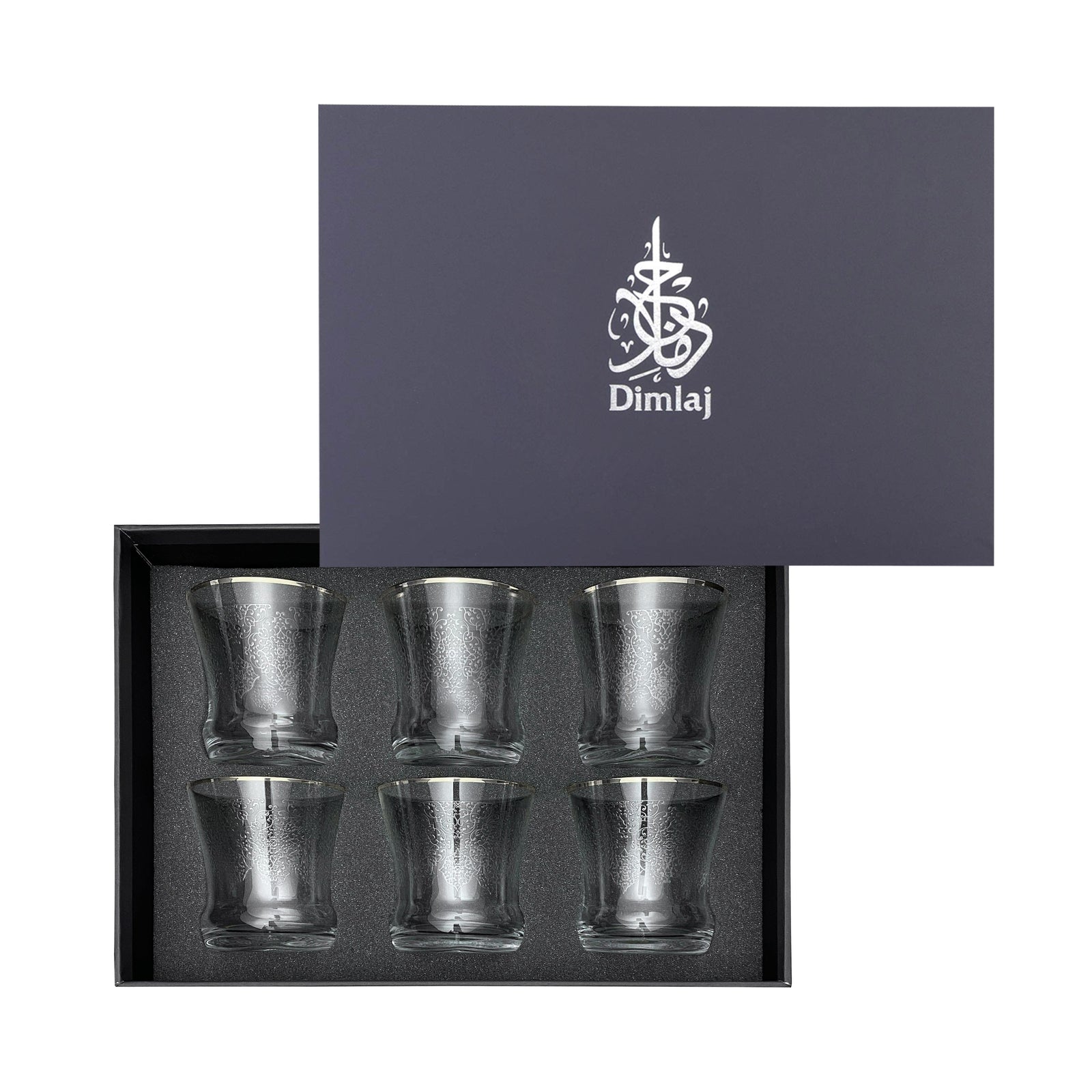 Dimlaj Perla Set of 6 Pcs Short Crystal Tumblers (Platinum) - Premium Short Tumblers from Perla By Dimlaj - Just $370! 