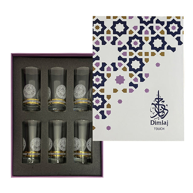 Dimlaj Touch Crest Set of 6 Pcs Long Tumblers Gold - Premium Tumblers from Dimlaj Touch - Just $135! 