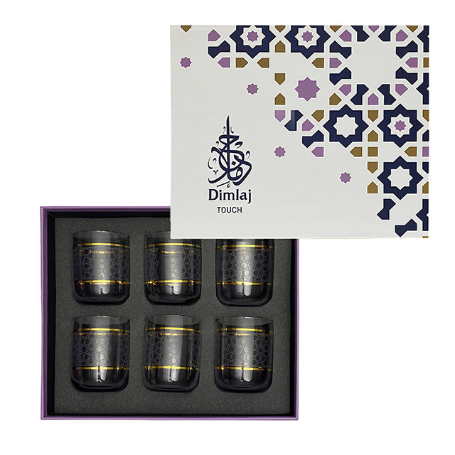 Dimlaj Touch Azha Set of 6 Pcs Short Tumblers Gold - Premium Tumblers from Azha By Dimlaj Touch - Just $89! 