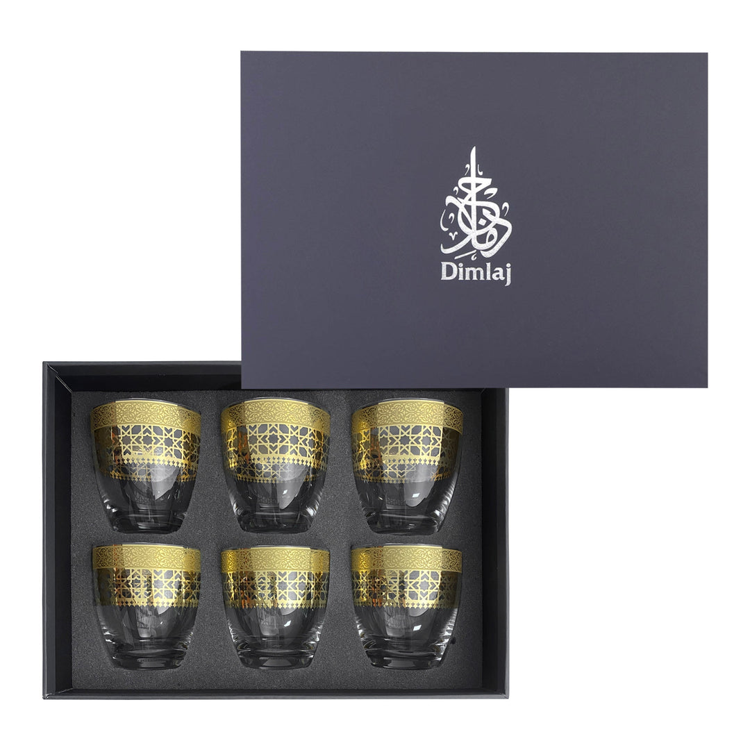 Dimlaj Cordoba Set of 6 Pcs Short Tumblers (Gold) - Premium Short Tumblers from Cordoba By Dimlaj - Just $370! 