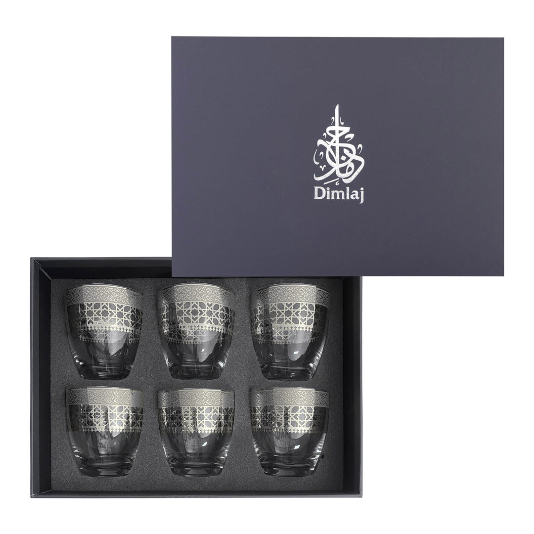 Dimlaj Cordoba Set of 6 Pcs Short Tumblers (Platinum) - Premium Short Tumblers from Cordoba By Dimlaj - Just $370! 