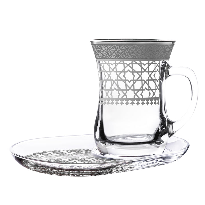 Dimlaj Cordoba Set of 2 Pcs Mugs and Saucers (Platinum) - Premium Mugs from Cordoba By Dimlaj - Just $250! 