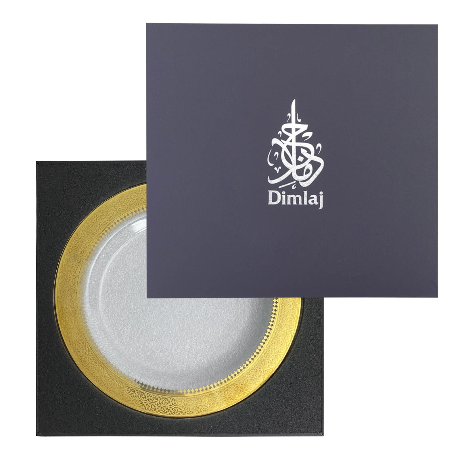 Dimlaj Cordoba Set of 6 Pcs Glass Plates (Gold) - Premium Platters from Cordoba By Dimlaj - Just $500! 