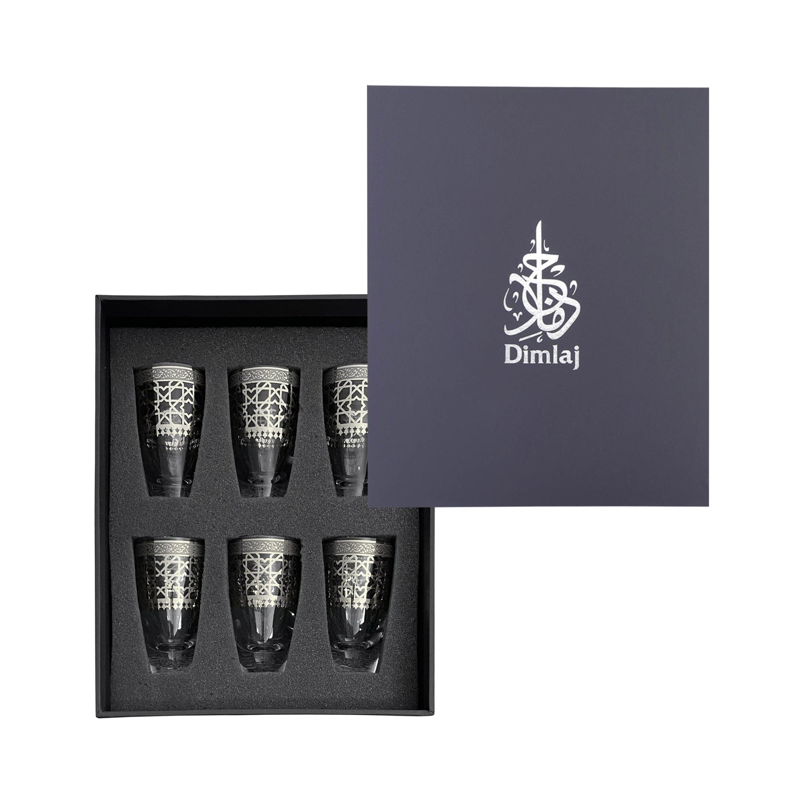 Dimlaj Cordoba ZamZam Set of 6 Pcs (Platinum) - Premium Short Tumblers from Cordoba By Dimlaj - Just $370! 
