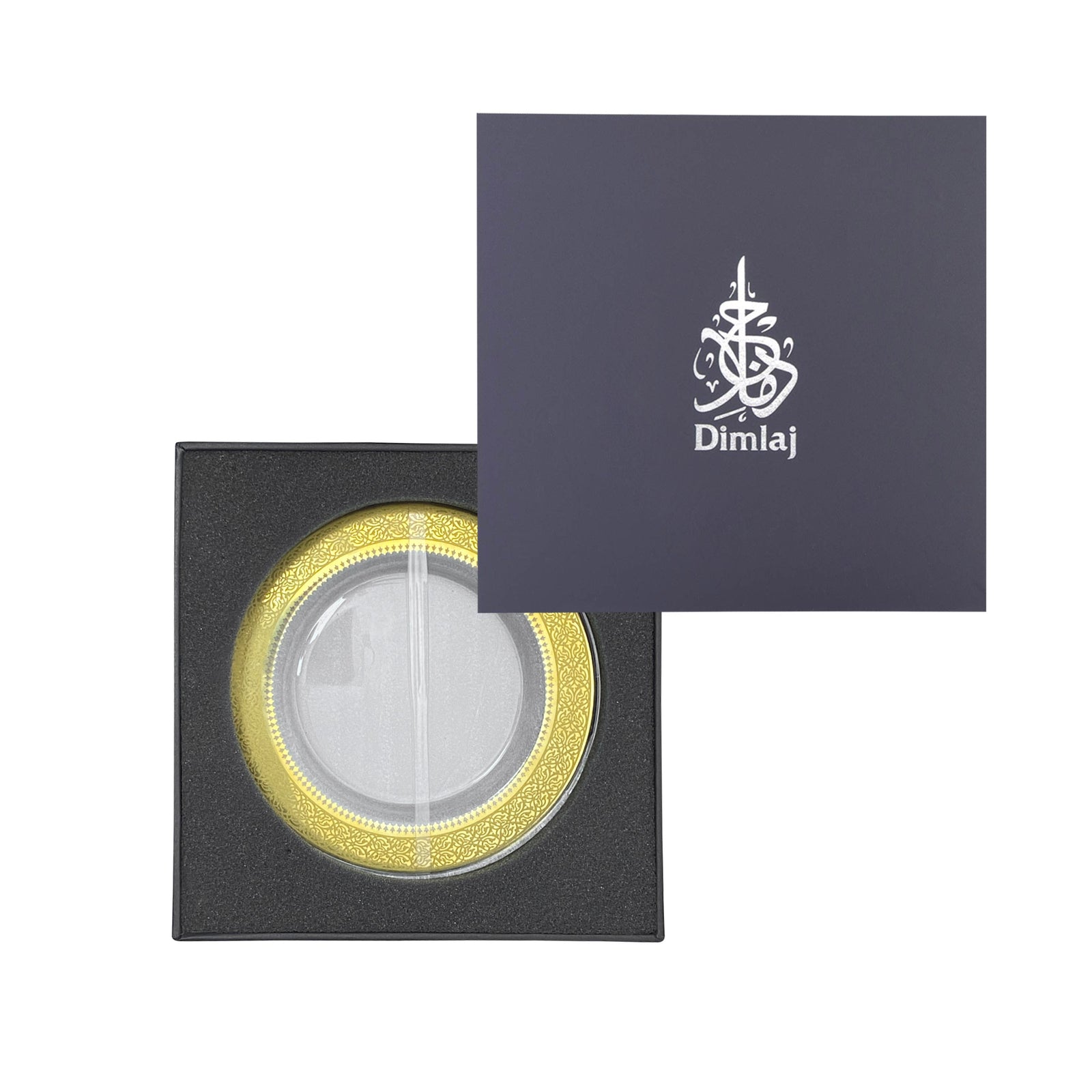 Dimlaj Cordoba Set of 6 Pcs Glass Plates (Gold) - Premium Platters from Cordoba By Dimlaj - Just $370! 