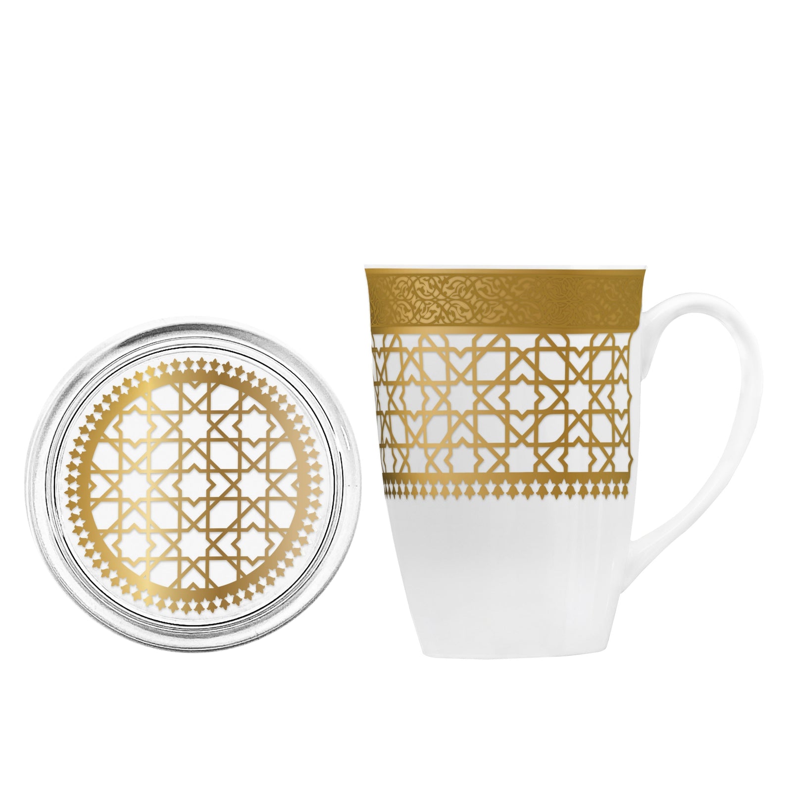 Dimlaj Cordoba Set of 4 Pcs Mugs & Covers (Gold) - Premium Mugs from Cordoba By Dimlaj - Just $210! 